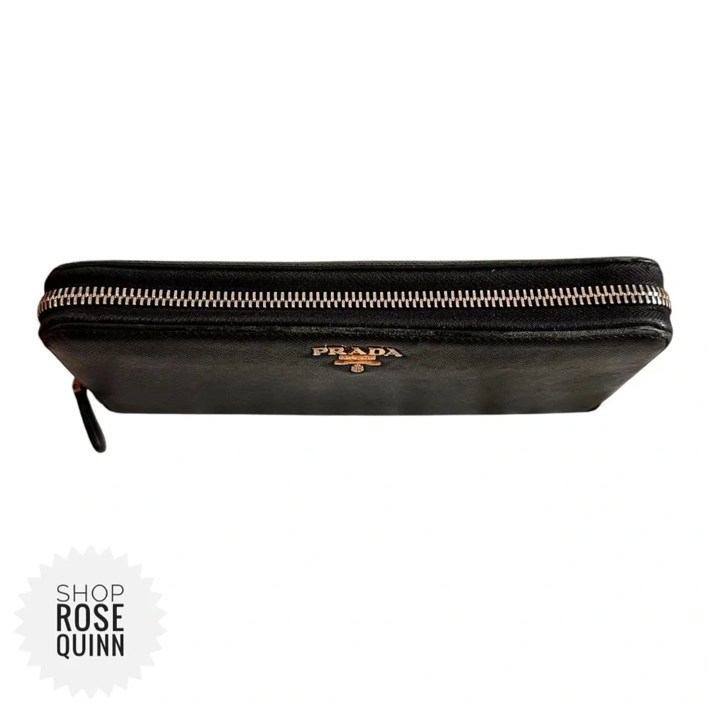 PRADA | Black Continental Zipper Wallet - Picture 5 of 14